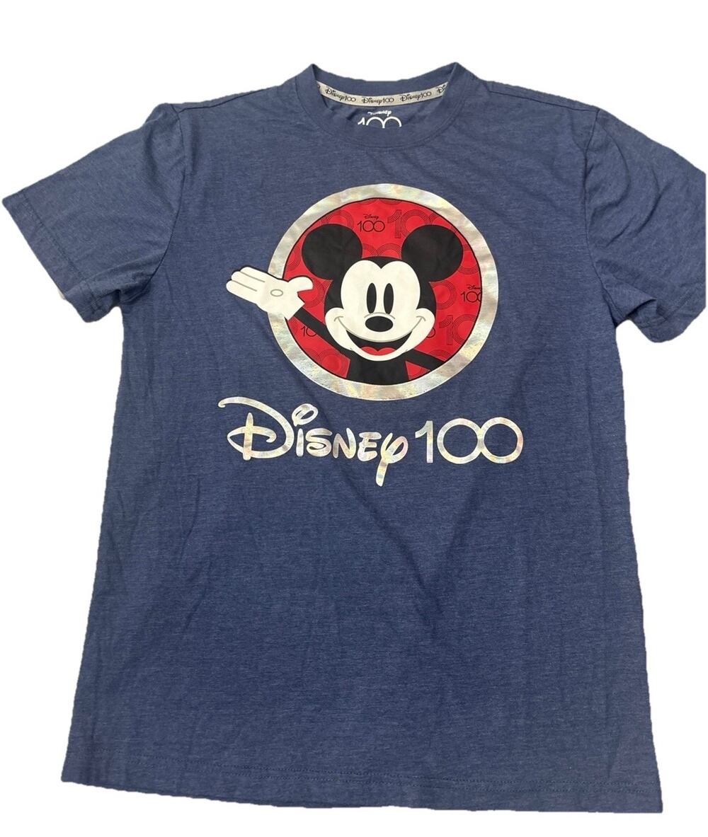Disney 100th Anniversary Mickey Mouse T-Shirt Small Blue